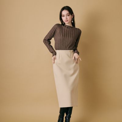 Rose Tiara (Women/大きいサイズ)/ローズティアラ(大きいサイズ) 肉厚ダンボールタイトスカート(83045510) ベージュ 【三越伊勢丹/公式】