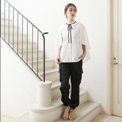 ＜Rose Tiara (Women/大きいサイズ)＞サテンカーゴパンツ（８３０５２４０３）