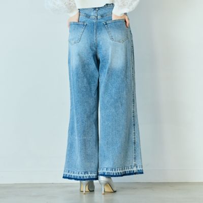 ウエストドロストワイドデニム（83052601） | Rose Tiara