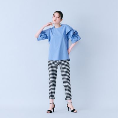 ＜Rose Tiara (Women/大きいサイズ)＞サブリナパンツ／　チェック（８３０５２６０２）