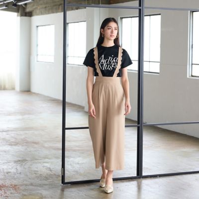 サスペンダー付ワイドパンツ／セットアップ対応（83053401