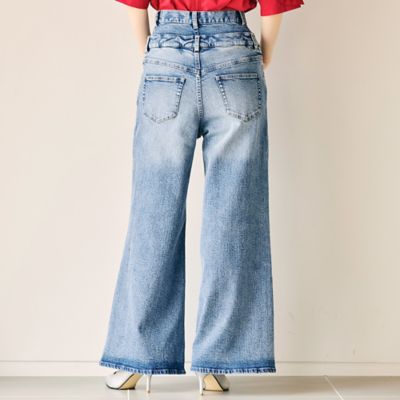 ダブルベルトデニム（83055501） | Rose Tiara (Women/大きい