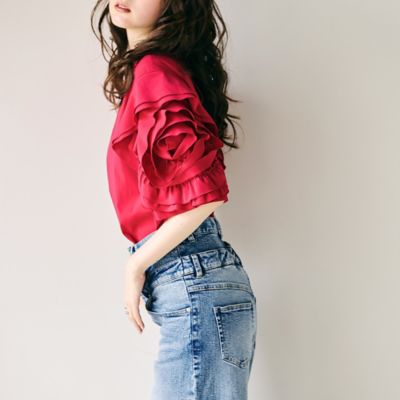 ダブルベルトデニム（83055501） | Rose Tiara (Women/大きい