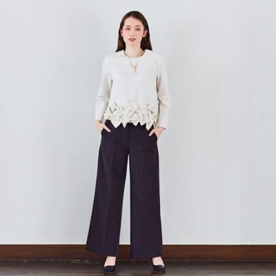 M－StyleLuxeコラボ】裾ベンツワイドシルエットパンツ