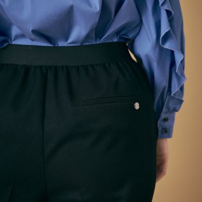 美品 大きいサイズ ローズティアラ ゴム テーパードパンツ テーパードパンツ（83056501A） | Rose Tiara (Women