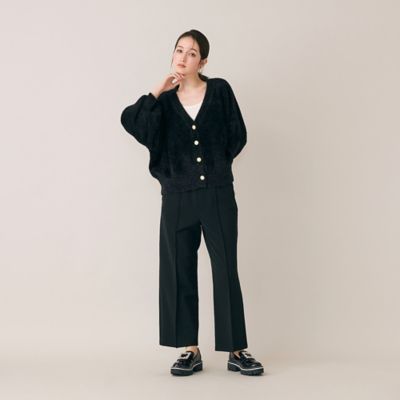 ＜Rose Tiara (Women/大きいサイズ)＞ウォームストレッチワイドパンツ／Ｂｌａｃｋ（８３０５６５０３Ａ）