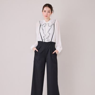 ワイドシルエットサロペットパンツ／ BLACK（83056601