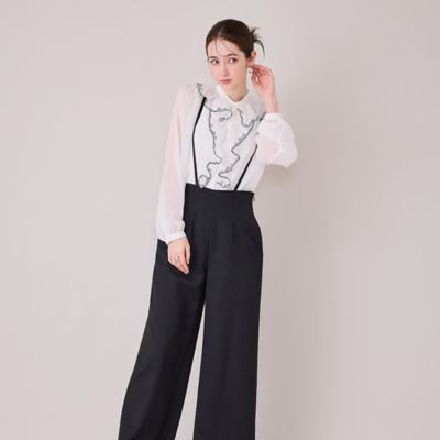ワイドシルエットサロペットパンツ／ BLACK（83056601