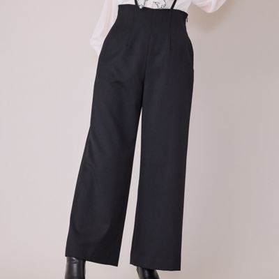 ワイドシルエットサロペットパンツ／ BLACK（83056601