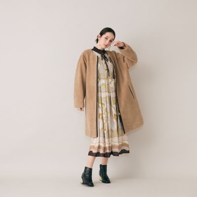 Rose Tiara (Women/大きいサイズ)/ローズティアラ(大きいサイズ) ボアロングコート(83086501) ベージュ コート・ジャケット【三越伊勢丹/公式】