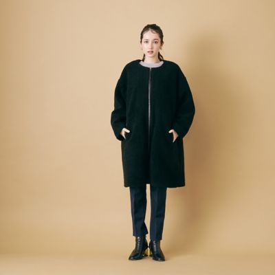 Rose Tiara (Women/大きいサイズ)/ローズティアラ(大きいサイズ) ボアロングコート(83086501) クロ コート・ジャケット【三越伊勢丹/公式】