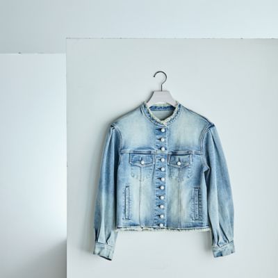 ＜Rose Tiara (Women/大きいサイズ)＞パールボタンデニムジャケット（８３１０１６０３）