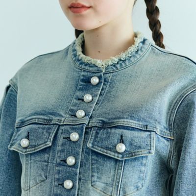 パールボタンデニムジャケット（83101603） | Rose Tiara