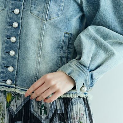 パールボタンデニムジャケット（83101603） | Rose Tiara