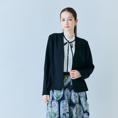 ＜Rose Tiara (Women/大きいサイズ)＞ノーカラーコンパクトジャケット（８３１０２６０３）