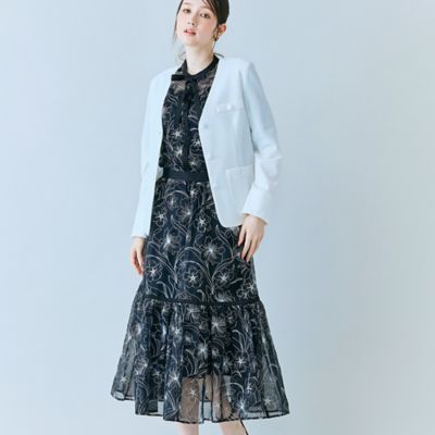 ＜Rose Tiara (Women/大きいサイズ)＞カラミノーカラーＶネックジャケット（８３１０２６０５）