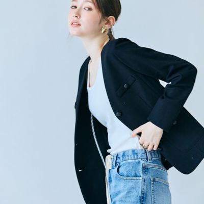 カラミノーカラーVネックジャケット（83102605） | Rose