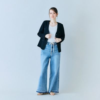 カラミノーカラーVネックジャケット（83102605） | Rose