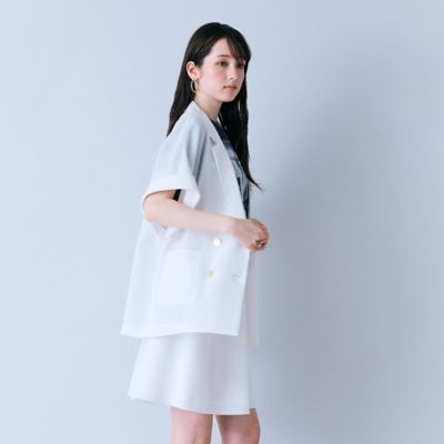 ハーフスリーブブルゾン （オフホワイト） ハーフスリーブダブルシアージャケット（83103601） | Rose