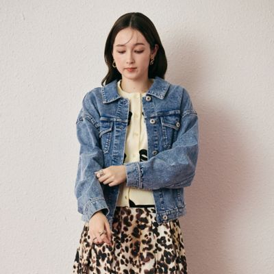 まゆり。Rose Tiara ビーズ装飾デニムジャケット デニムジャケット（83102503） | Rose Tiara (Women