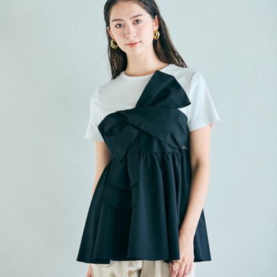 Rose Tiara (Women/大きいサイズ)/ローズティアラ(大きいサイズ) リボンモチーフカットソー(83122503)
