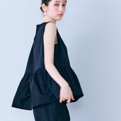 ボールジー BALLSEY ティアード ノースリーブ カットソー 36 黒 IEDIT[イディット] 前後ろ着られる ダンボールカットソーの