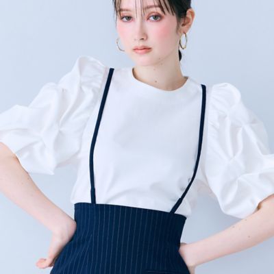 ＜Rose Tiara (Women/大きいサイズ)＞タックボリュームスリーブカットソー（８３１２３６０３）