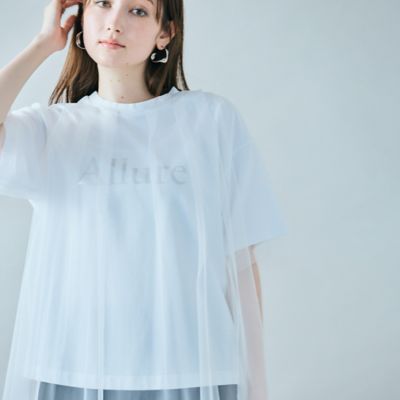 ＜Rose Tiara (Women/大きいサイズ)＞チュールレイヤードロゴＴシャツ（８３１２４５０３）