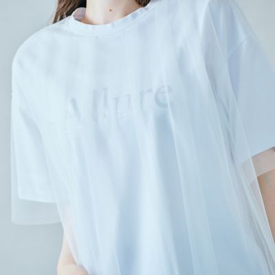 チュールレイヤードロゴＴシャツ（８３１２４５０３）