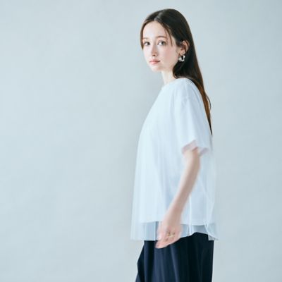 チュールレイヤードロゴＴシャツ（８３１２４５０３）