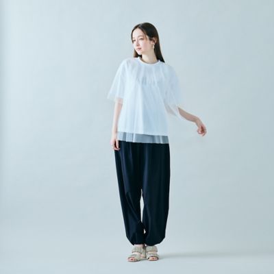 チュールレイヤードロゴＴシャツ（８３１２４５０３）