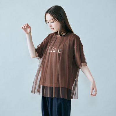 チュールレイヤードロゴＴシャツ（８３１２４５０３）