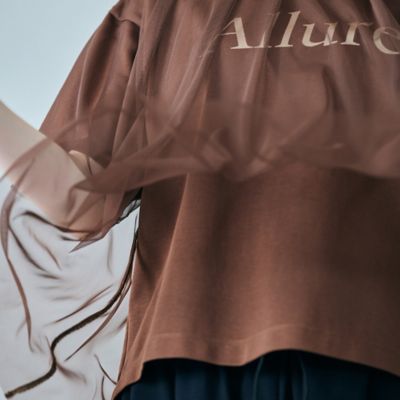 チュールレイヤードロゴＴシャツ（８３１２４５０３）