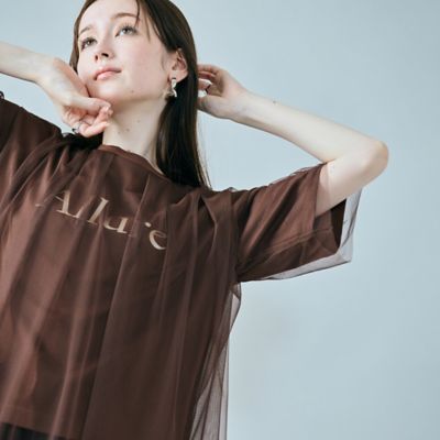 チュールレイヤードロゴＴシャツ（８３１２４５０３）