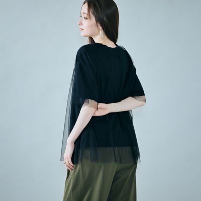 チュールレイヤードロゴＴシャツ（８３１２４５０３）