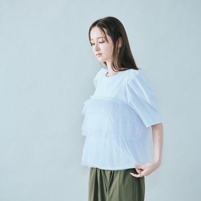 ＜Rose Tiara (Women/大きいサイズ)＞ティアードチュールカットソー（８３１２４５０５）