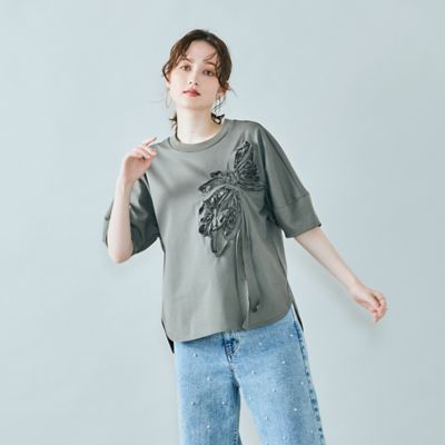 リボンモチーフ加工カットソー（８３１２４５０７）