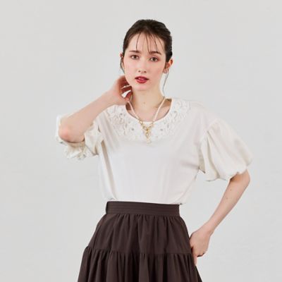 レース白襟カットソー（83124605） | Rose Tiara (Women
