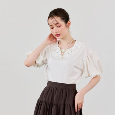 レース白襟カットソー（83124605） | Rose Tiara (Women