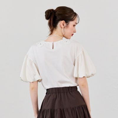 Rose Tiara レース袖カットソー ホワイト(46) Rose Tiara（ローズ