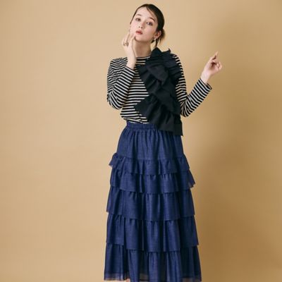 ショルダーフリル付きカットソー（83125504） | Rose Tiara