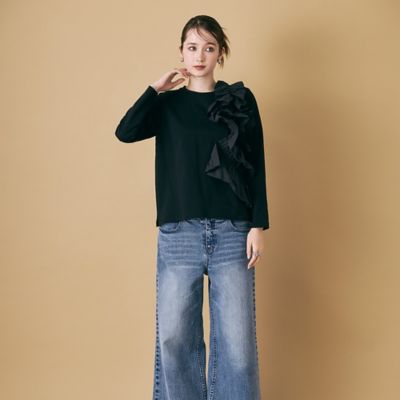 ショルダーフリル付きカットソー（83125504） | Rose Tiara