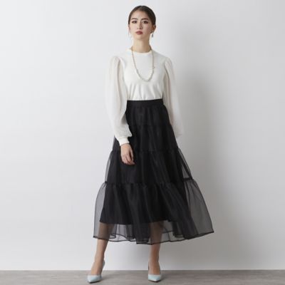 ドットチュールバルーンスリーブニット（83131401） | Rose