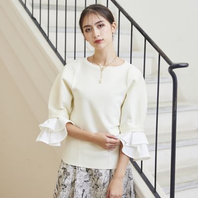 ボートネックフリルニット（83131402） | Rose Tiara (Women