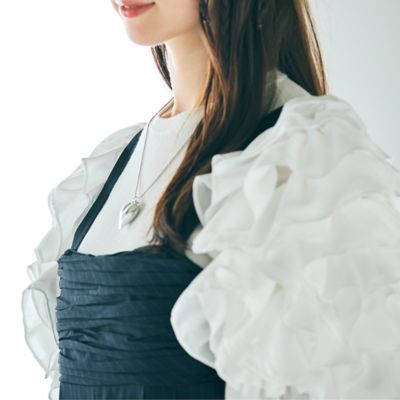 【大人百花掲載】タックフリル袖ニットプルオーバー（８３１３２５０４）