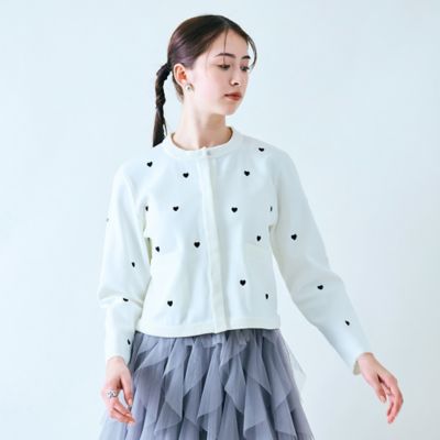 ハート刺繍カーディガン（８３１３２５０６）
