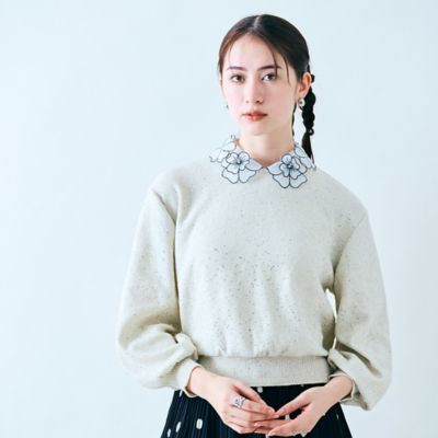 Rose Tiara (Women/大きいサイズ)/ローズティアラ(大きいサイズ) ラメ&スパンコールニットプルオーバー(83132508)