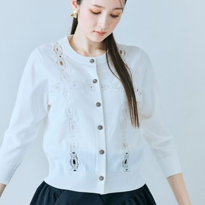 ＜Rose Tiara (Women/大きいサイズ)＞クロスレースカーディガン（８３１３２６０２）