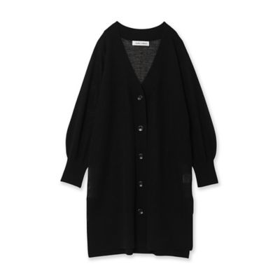 18,700円　ローズティアラ　カットソーロングカーディガン　黒　38 シアーロングカーディガン（83133504） | Rose Tiara