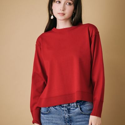 カシミアシルクドゥロワー バックリボンニット赤 3 バックリボンニットプルオーバー（83135503） | Rose Tiara